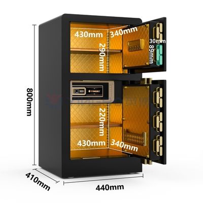 Czarne podwójne alarmy Smart Safe Box dostosowane do bezpieczeństwa domowego YB/RS-80D
