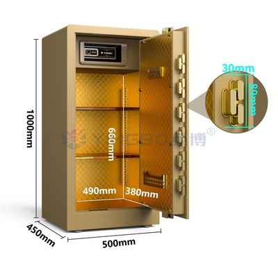 Home Security Odcisk palca Biometryczny zamek Skrzynka bezpieczna H1000mm YB/RS-100 Złoto