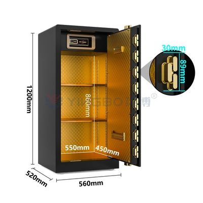 H47in. Zamknięcie odciskami palców Inteligentny sejf domowy podwójny alarm YB/RS-120 Czarny
