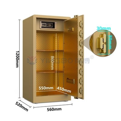 95 kg Solid Steel Smart Safe Box For Home Security YB/RS-120 Złoto