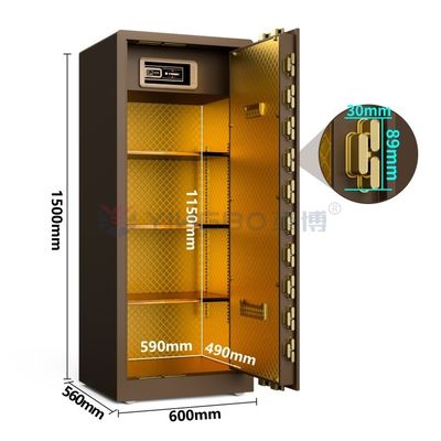 Sejf na kod duży, lity stalowy, sejf domowy klasy premium, 120 kg, do ochrony domu