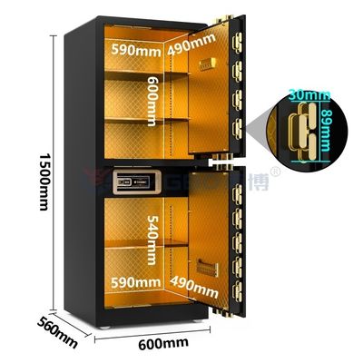Biometryczny zamek odcisków palców Luksusowe sejfy antykradztwo 120kg YB/RS-150D