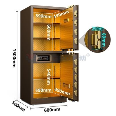 Złożona stal Dwukrotne drzwi Dom sejf dla bezpieczeństwa H1500mm YB/RS-150D