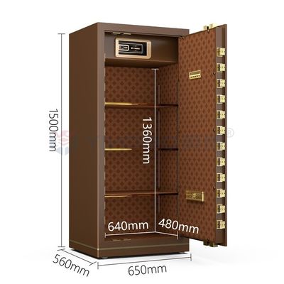 Biometryczny zamek odcisków palców Biurowy sejf H1500mm YB/N7-150 Kawy Zamek odcisków palców sejf