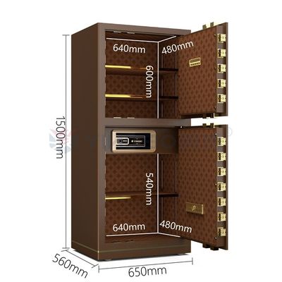 120 kg Patentowane śruby, podwójny alarm, biometryczny sejf, blokada odcisków palców YB/N7-150D Kawa