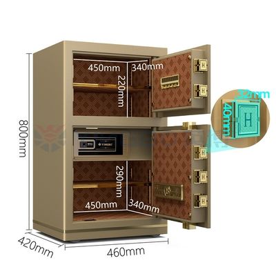 Podwójne drzwi 46 kg Luksusowy elektroniczny sejf do bezpieczeństwa biurowego YB/N7-80D