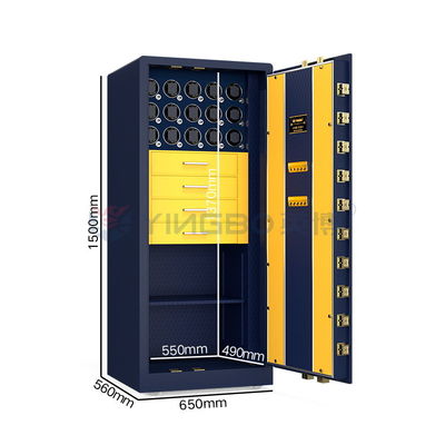 OEM Podwójny Alarm biżuteria zegarek Winder Safe Box Solid Steel z 7 otwartymi drógami