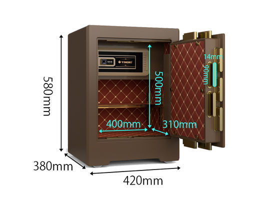 H580mm Solid Steel Construction Commercial Safe Box Adjustable Shelves For Bank Security