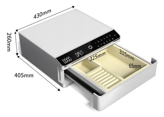 Skrzynka bezpieczna z drobnymi biżuteriami pokrytą skórą z automatyczną wyskakującą i metalową szybą przesuwaną