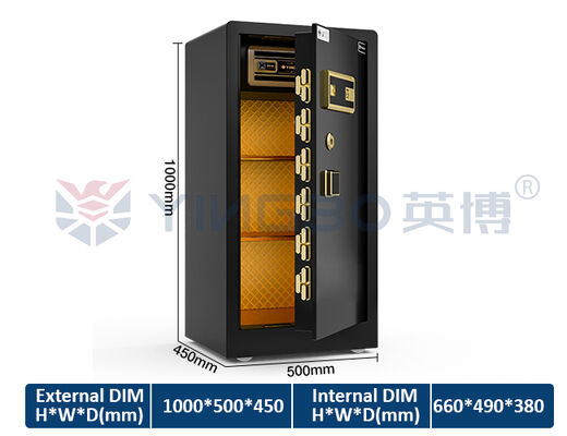 Z patentem ISO & CE & RoHS & 7 otwartych dróg podwójny Solid Steel Home Safe Box 68kg YB / RS-100