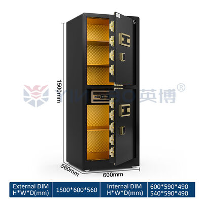 Dwukomorowe sejfy domowe z podwójnym alarmem, duże, do domu/biura