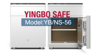 Biały sejf z szufladami i eleganckimi szafkami nocnymi YB/NS-56